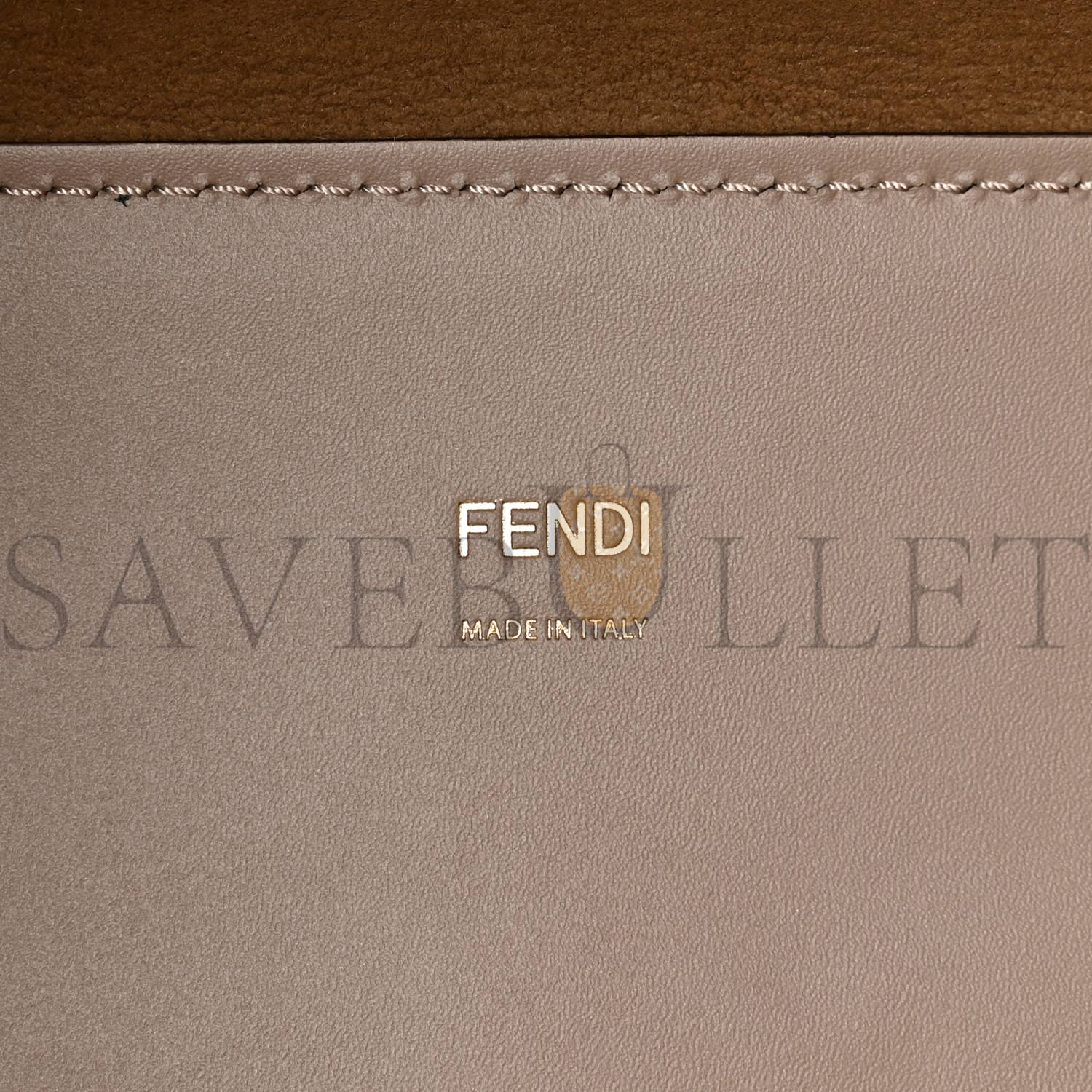 FENDI VITELLO KING PLEXIGLASS LOGO EMBOSSED MEDIUM FENDI SUNSHINE SHOPPER TOTE TORTORA (36*30*15cm)