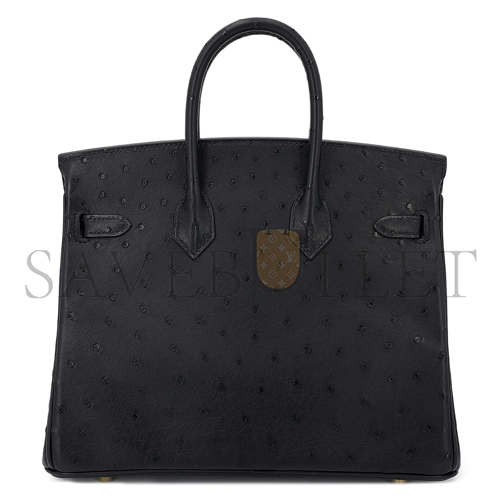 HERMES MASTER BIRKIN 30 BLACK OSTRICH WITH ROSE GOLD HARDWARE HANDBAG 10099995 (30*22*16cm)