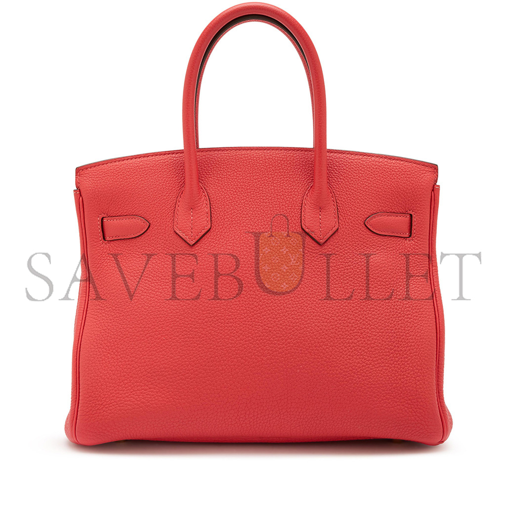 HERMÈS MASTER BIRKIN 25 TOGO LEATHER RED GOLD BUCKLE BAG 7622672931 (25*20*13cm)