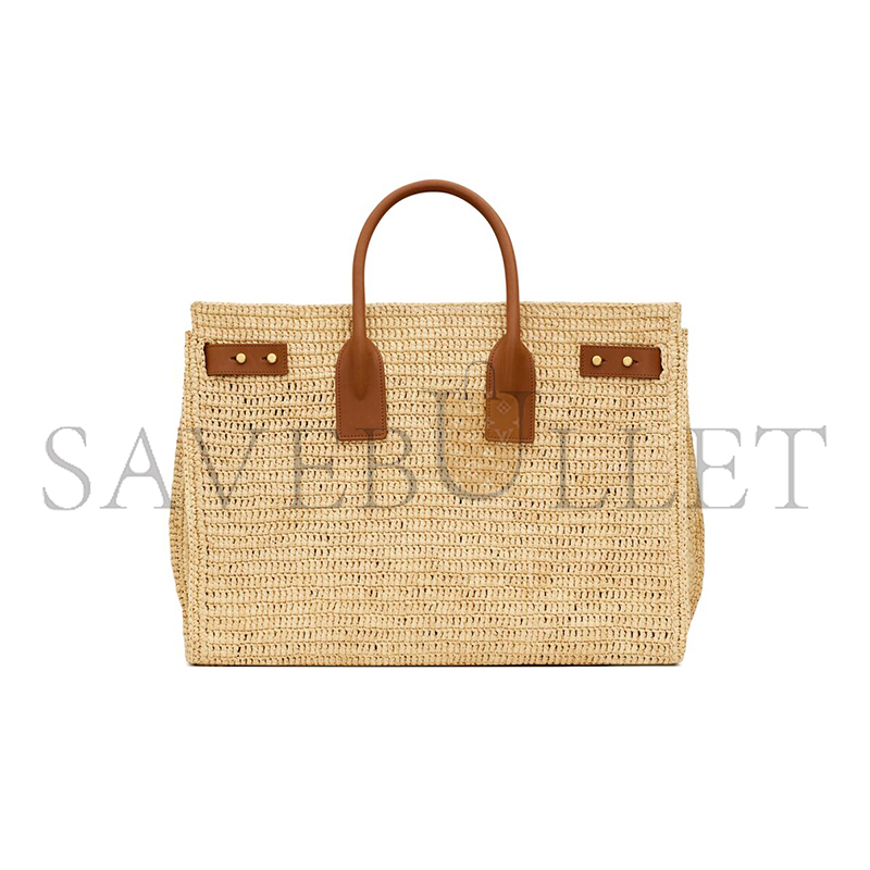 YSL SAC DE JOUR SUPPLE IN RAFFIA AND LEATHER-MEDIUM 751499GAABN2080 (41*28*13cm)