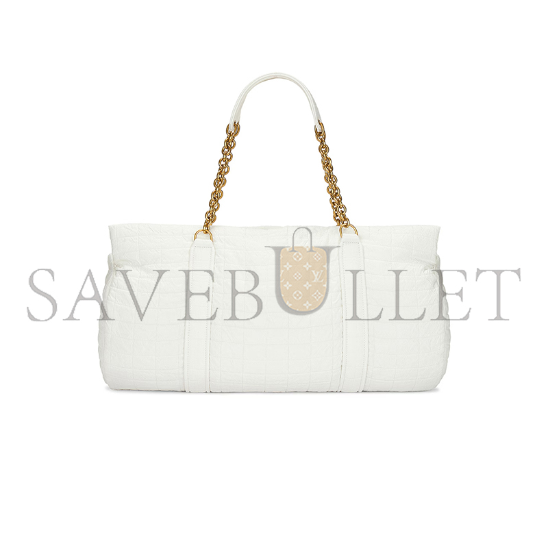 YSL GLORIA QUILTED TRAVEL BAG WHITE 757209FAC8J1916 (42*18*18cm)