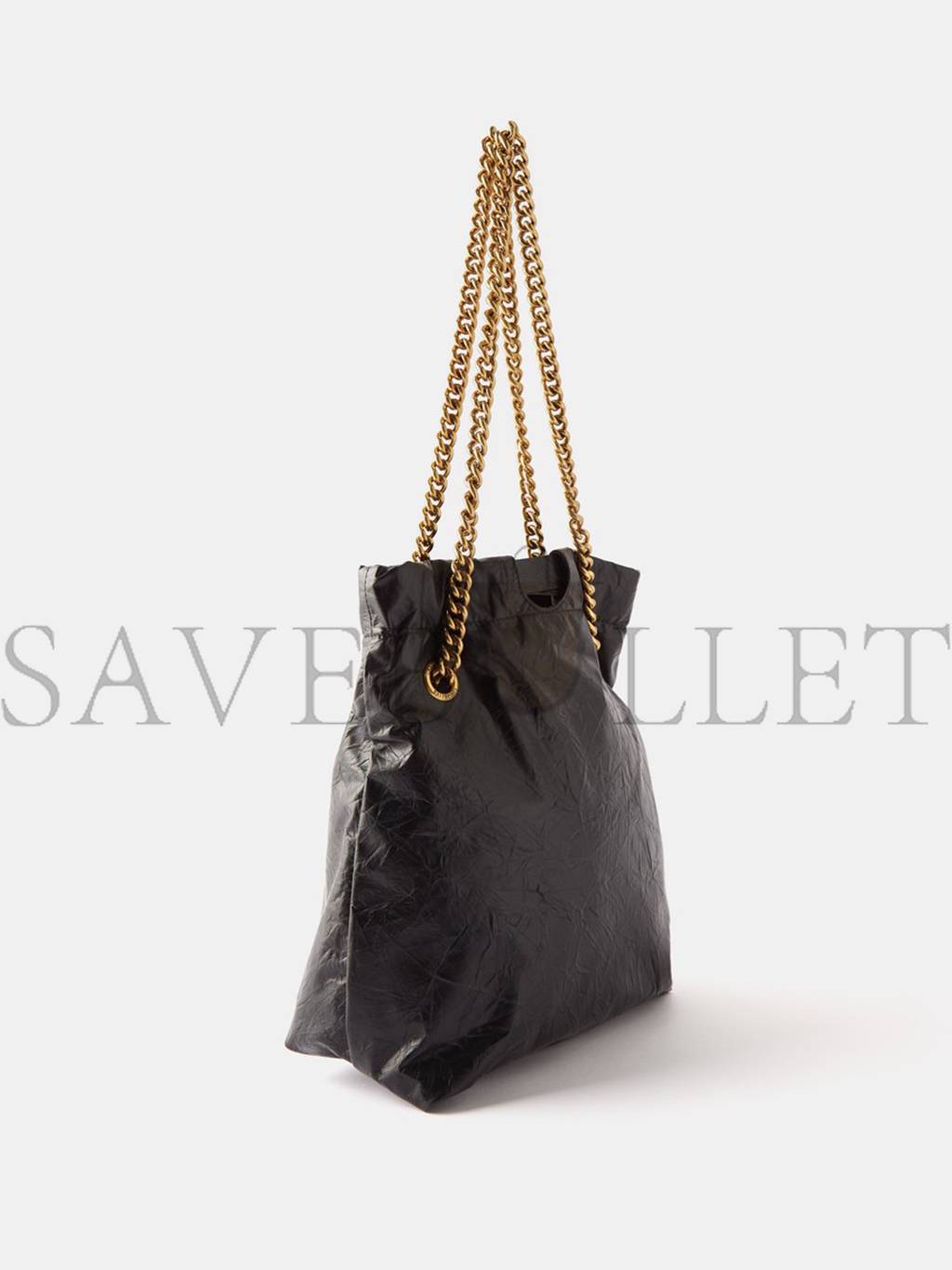 BALENCIAGA BLACK CRUSH CREASED-LEATHER TOTE BAG  MATCHESFASHION US (27.9*25.4*10.1cm)