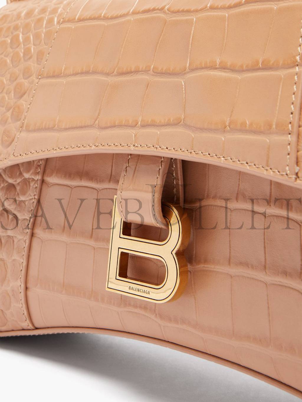 BALENCIAGA NEUTRAL DOWNTOWN XS CROCODILE-EFFECT LEATHER BAG  MATCHESFASHION US (25.9*16.5*7.1cm)