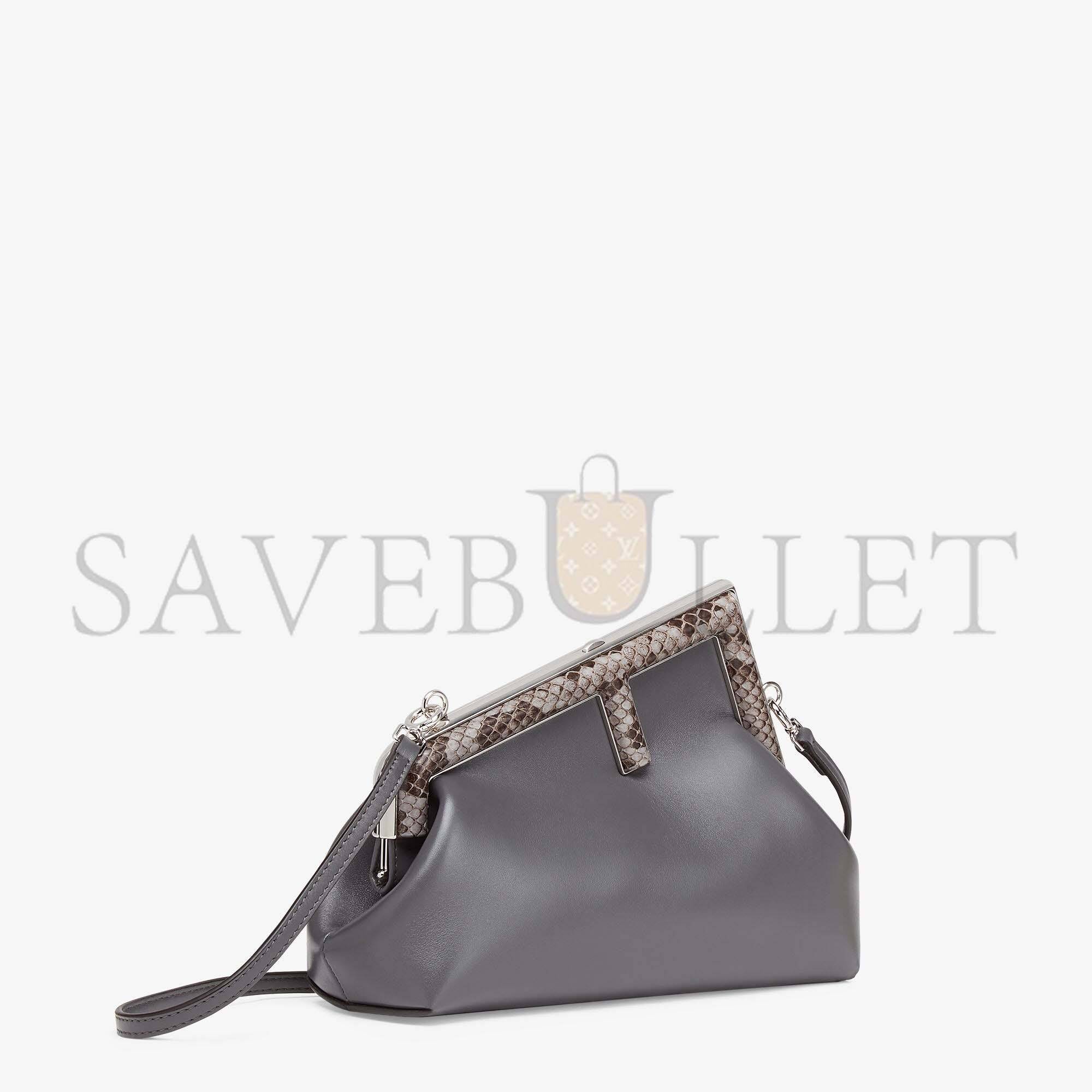 FENDI FIRST SMALL - PYTHON AND DARK GRAY LEATHER BAG 8BP129AGWRF1I00 (26*18*9.5cm)