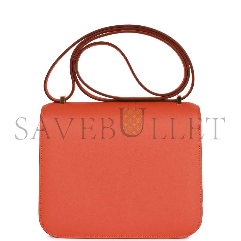 HERMES CONSTANCE 18 ORANGE SWIFT GOLD HARDWARE 39867983593566 (18cm)