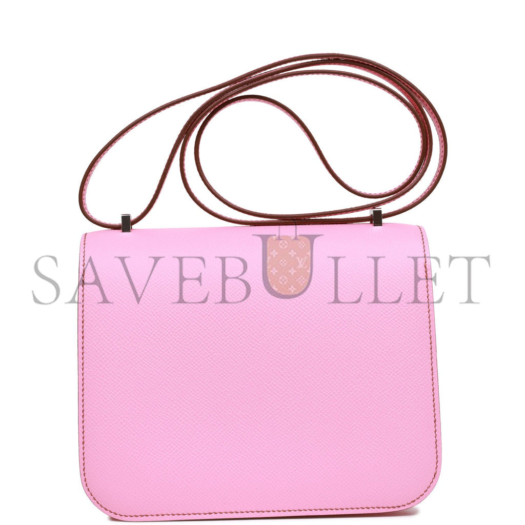 HERMES CONSTANCE 18 BUBBLEGUM EPSOM PALLADIUM HARDWARE (18cm)