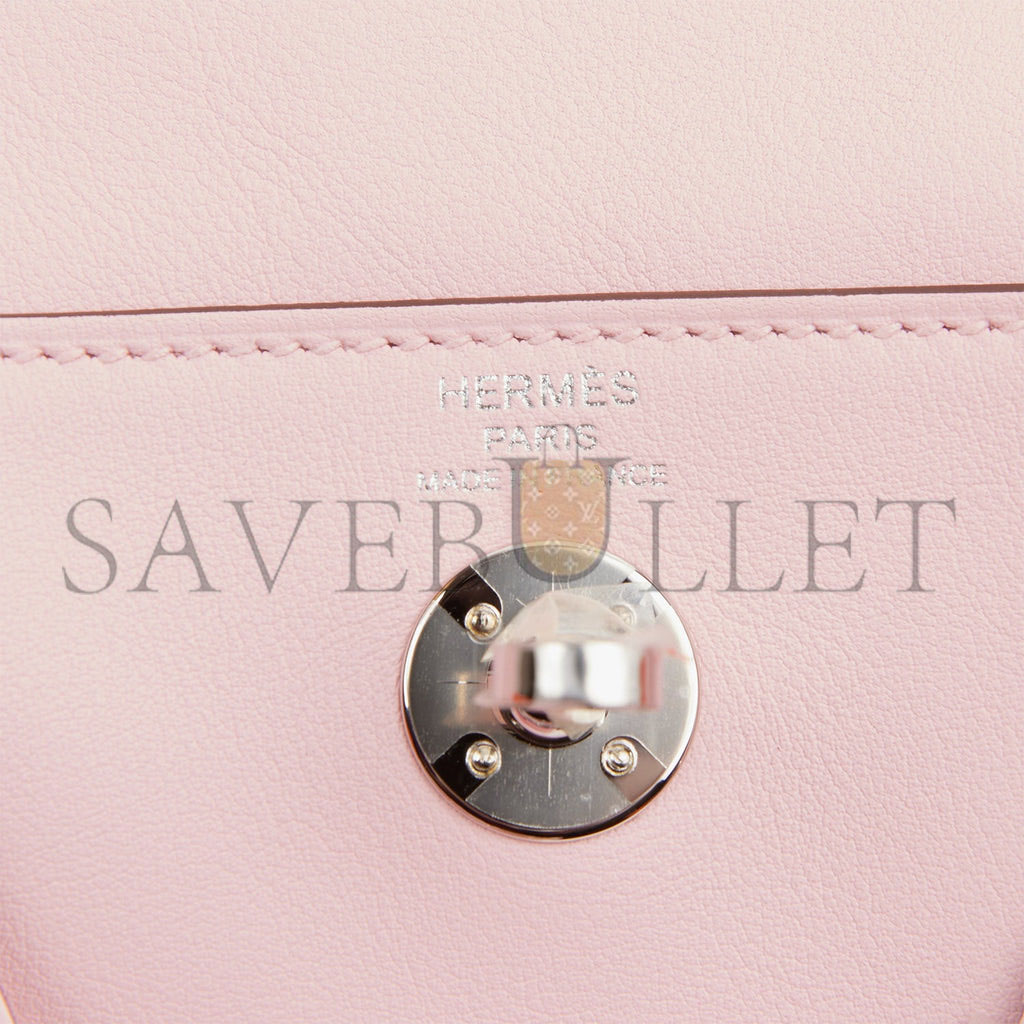 HERMES MINI LINDY ROSE SAKURA SWIFT PALLADIUM HARDWARE (19*12.5*9)