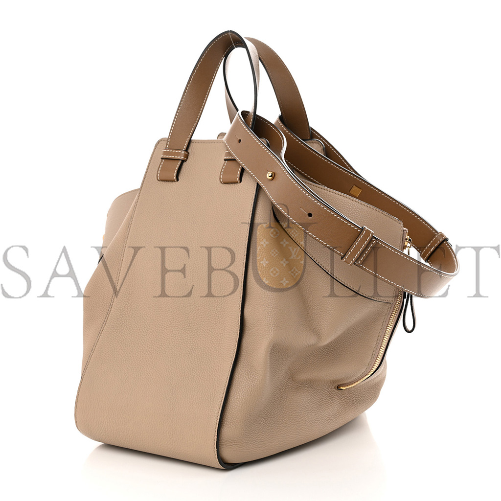 LOEWE CALFSKIN MEDIUM HAMMOCK SHOULDER BAG SAND MINK (32*30*17cm)