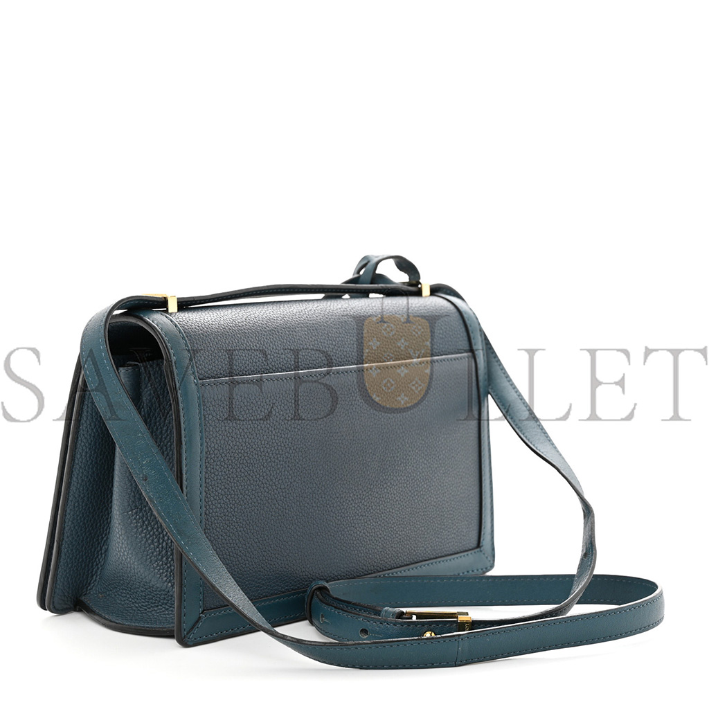 LOEWE GRAINED CALFSKIN MEDIUM BARCELONA SHOULDER BAG INDIGO (23*15*8cm)