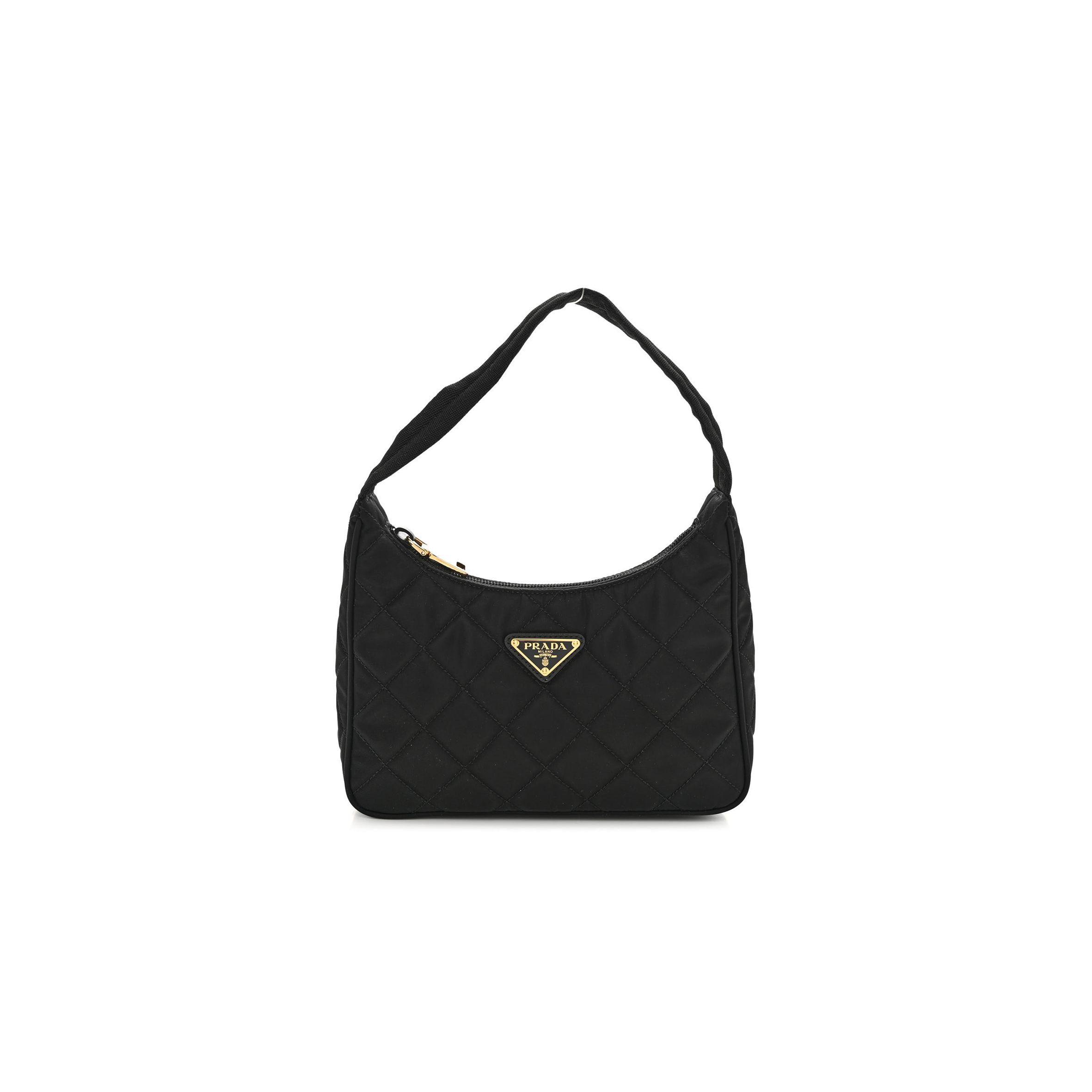 PRADA TESSUTO NYLON IMPUNTU QUILTED SHOULDER BAG BLACK (23*13*6cm)