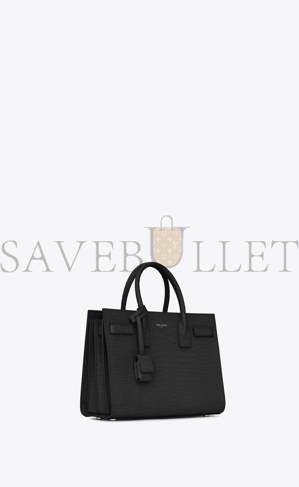 YSL SAC DE JOUR BABY IN EMBOSSED CROCODILE SHINY LEATHER 421863DND1N1000 (26*20.5*12.5cm)