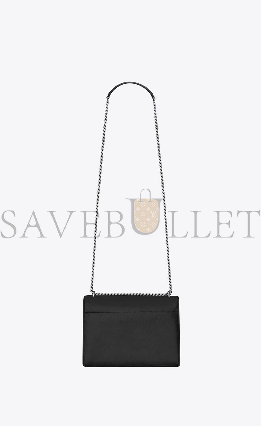 YSL SUNSET MEDIUM CHAIN BAG IN SMOOTH LEATHER 442906D420N1000 (22*16*6.5cm)