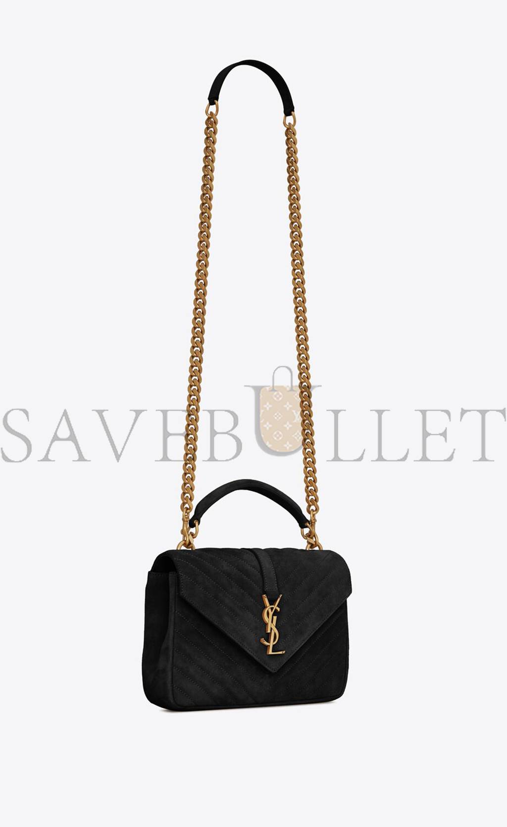 YSL COLLEGE MEDIUM CHAIN BAG IN QUILTED SUEDE 6002791U8071000 (24*17*6.5cm)