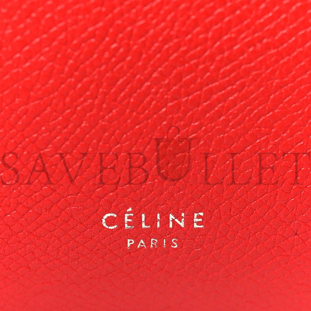 CELINE BABY GRAINED CALFSKIN MICRO BELT BAG COQUELICOT (24*19*14cm)