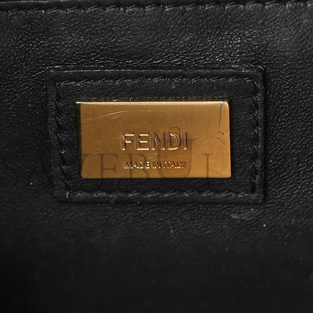 FENDI NAPPA MINI PEEKABOO ICONIC SATCHEL BLACK (23*19*11cm)